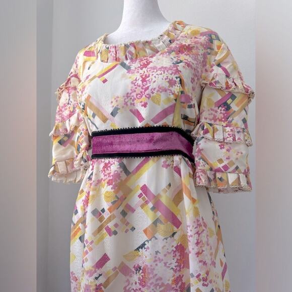 Vintage ‘70s Floral Belted Maxi Dress - Picture 4 of 6